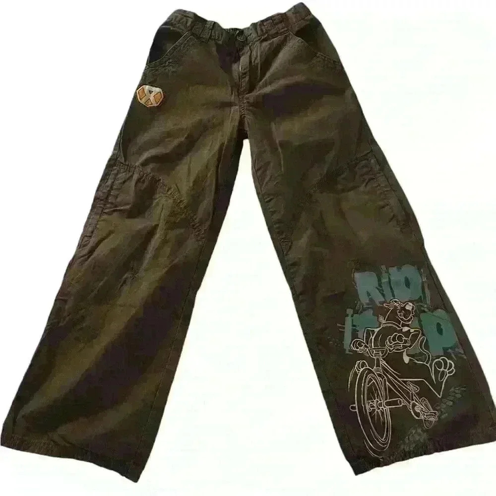 Vintage Scooby-Doo Youth Boys Brown Straight Leg Graphic Pants